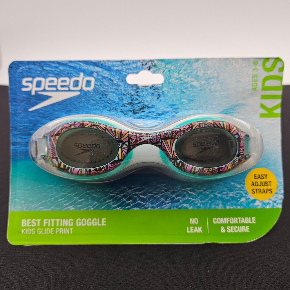 Speedoβ Kids Glide Print Goggles UV Protection Anti Fog Easy Adjust Straps
